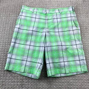 Nike Golf Tour Performance DRI-FIT Shorts Men 38 Green White Plaid China Sports